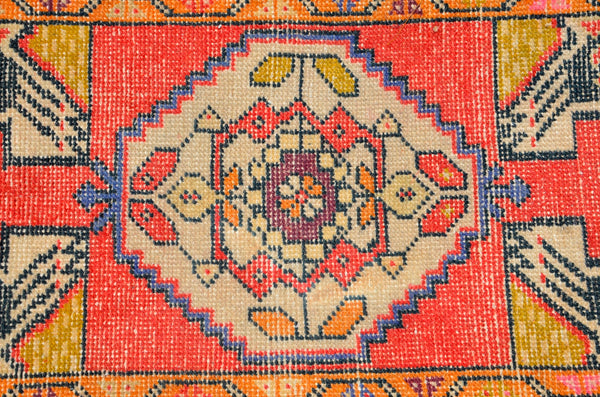 Natural Turkish Vintage small area rug doormat for home decor, bathroom rug, area oushak rug bathroom mat kitchen rug kilim rug, rug 3.3X1.6, 666510