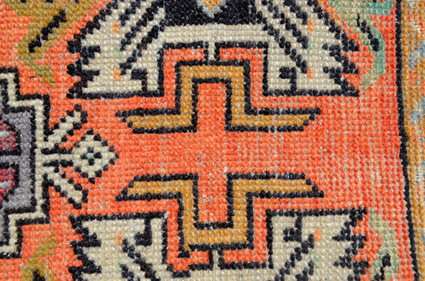 Handmade Turkish Vintage small area rug doormat for home decor, bathroom rug, area oushak rug bathroom mat kitchen kilim rug, rug 3.3x1.6, 666526
