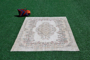 Turkish Handmade large Vintage rug for home decor, oversize rug, area rug oushak rug boho rug bedroom rug kitchen rug  kilim rug, rugs 5x8, 666227