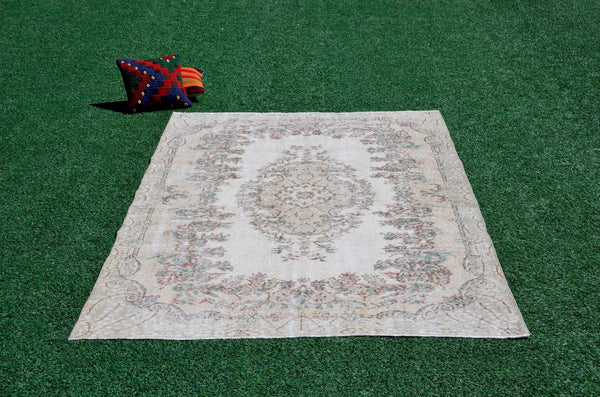 Turkish Handmade large Vintage rug for home decor, oversize rug, area rug oushak rug boho rug bedroom rug kitchen rug  kilim rug, rugs 5x8, 666227
