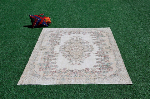 Turkish Handmade large Vintage rug for home decor, oversize rug, area rug oushak rug boho rug bedroom rug kitchen rug  kilim rug, rugs 5x8, 666227