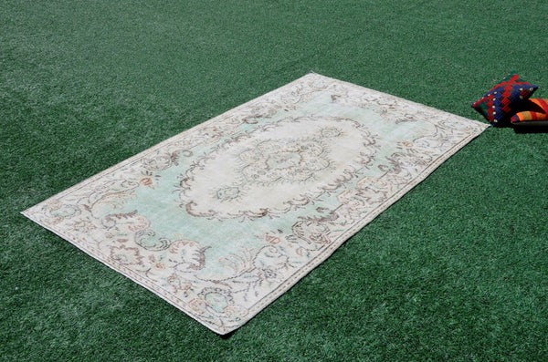 Turkish Handmade large Vintage rug for home decor, oversize rug, area rug oushak rug boho rug bedroom rug kitchen rug  kilim rug, rugs 5x8, 666235