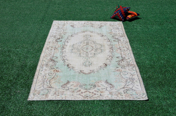 Turkish Handmade large Vintage rug for home decor, oversize rug, area rug oushak rug boho rug bedroom rug kitchen rug  kilim rug, rugs 5x8, 666235
