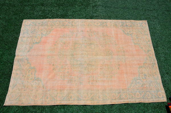 Turkish Handmade large Vintage rug for home decor, oversize rug, area rug oushak rug boho rug bedroom rug kitchen rug  kilim rug, rugs 6x9, 666236