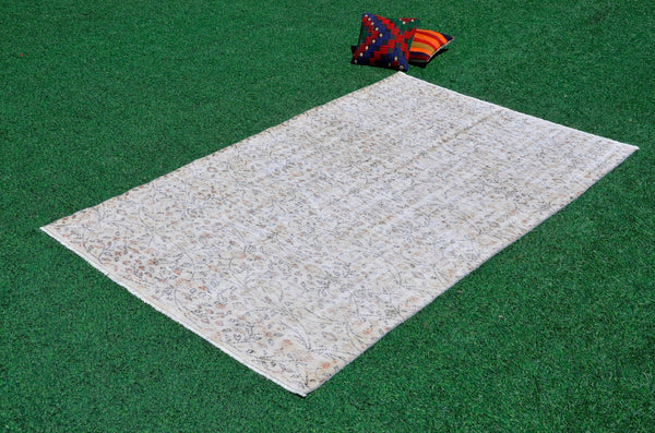 Natural Turkish large Vintage rug for home decor, oversize rug, area rug oushak rug boho rug bedroom rug kitchen rug  kilim rug, rugs 5x8, 666242