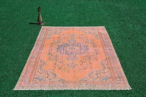 Handmade Turkish large Vintage rug for home decor, oversize rug, area rug oushak rug boho rug bedroom rug kitchen rug  kilim rug, rugs 5x9, 666244