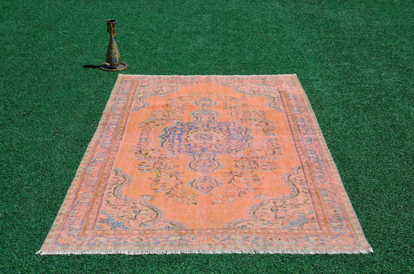 Handmade Turkish large Vintage rug for home decor, oversize rug, area rug oushak rug boho rug bedroom rug kitchen rug  kilim rug, rugs 5x9, 666244
