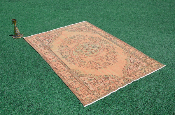 Handmade Turkish large Vintage rug for home decor, oversize rug, area rug oushak rug boho rug bedroom rug kitchen rug  kilim rug, rugs 6x9, 666245