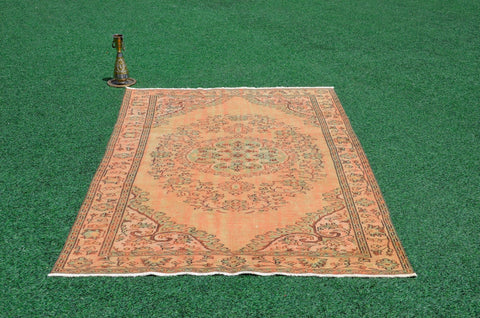Handmade Turkish large Vintage rug for home decor, oversize rug, area rug oushak rug boho rug bedroom rug kitchen rug  kilim rug, rugs 6x9, 666245