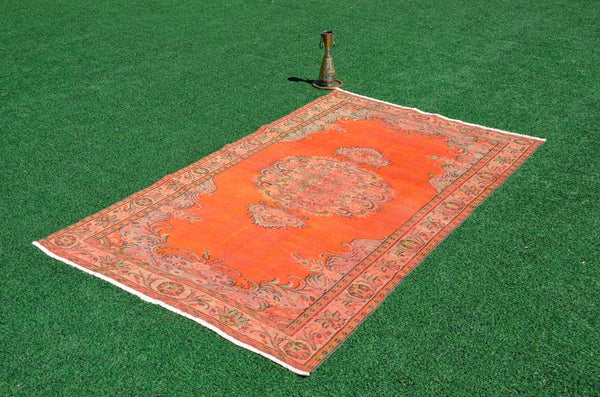 Natural Turkish large Vintage rug for home decor, oversize rug, area rug oushak rug boho rug bedroom rug kitchen rug  kilim rug, rugs 6x9, 666248