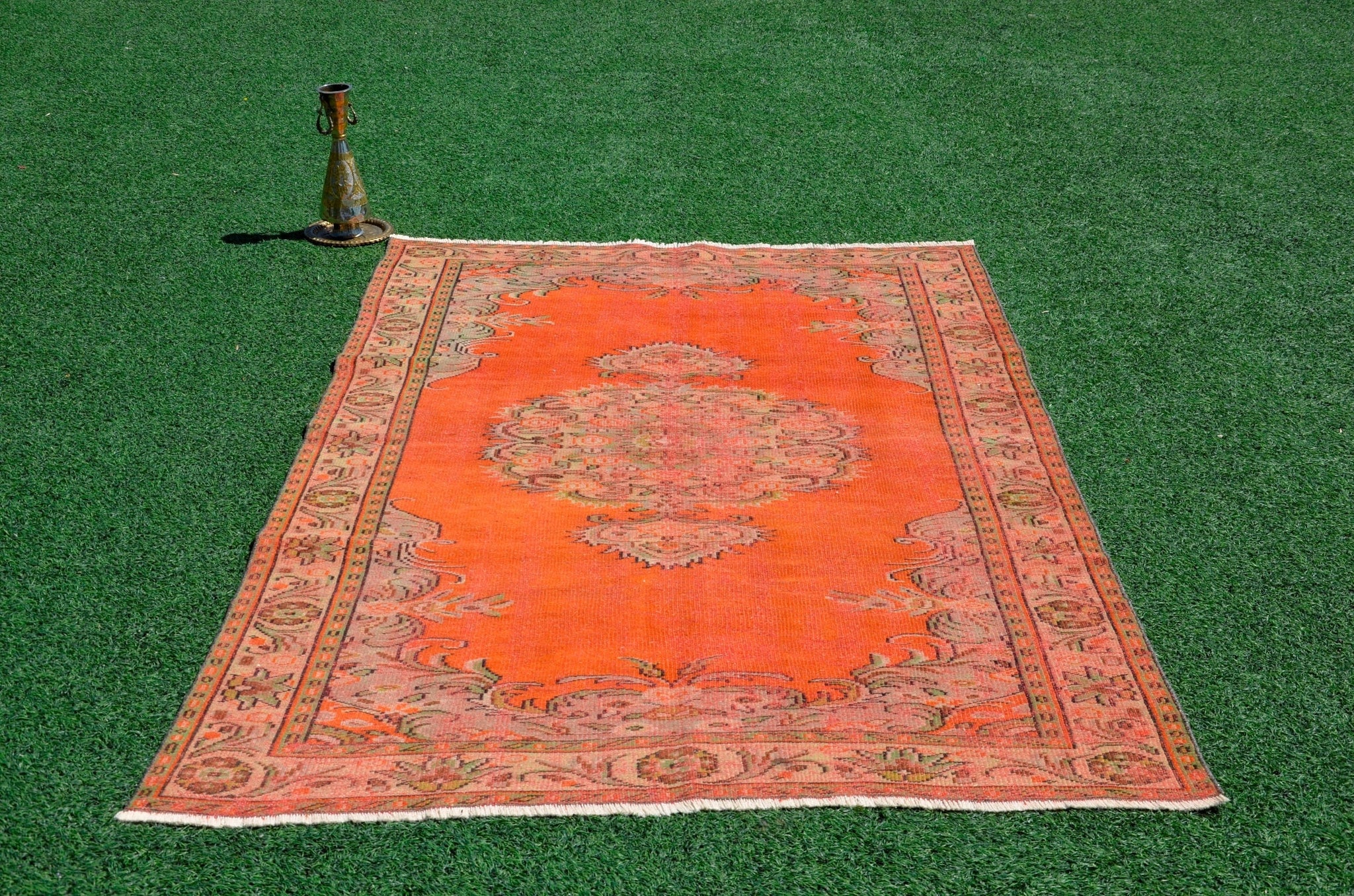 Natural Turkish large Vintage rug for home decor, oversize rug, area rug oushak rug boho rug bedroom rug kitchen rug  kilim rug, rugs 6x9, 666248