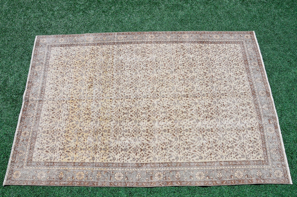 Turkish Handmade large Vintage rug for home decor, oversize rug, area rug oushak rug boho rug bedroom rug kitchen rug  kilim rug, rugs 6x10, 666257