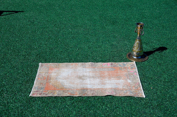 Small area Handmade Turkish Vintage rug for home decor, bathroom rug, area rug oushak rug boho rug kitchen rug  kilim rug door mat, rugs 2x4, 666219