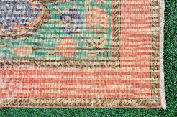 Unique Turkish large Vintage rug for home decor, oversize rug, area rug oushak rug boho rug bedroom kitchen rug  kilim rug, rugs 7x11, 666263