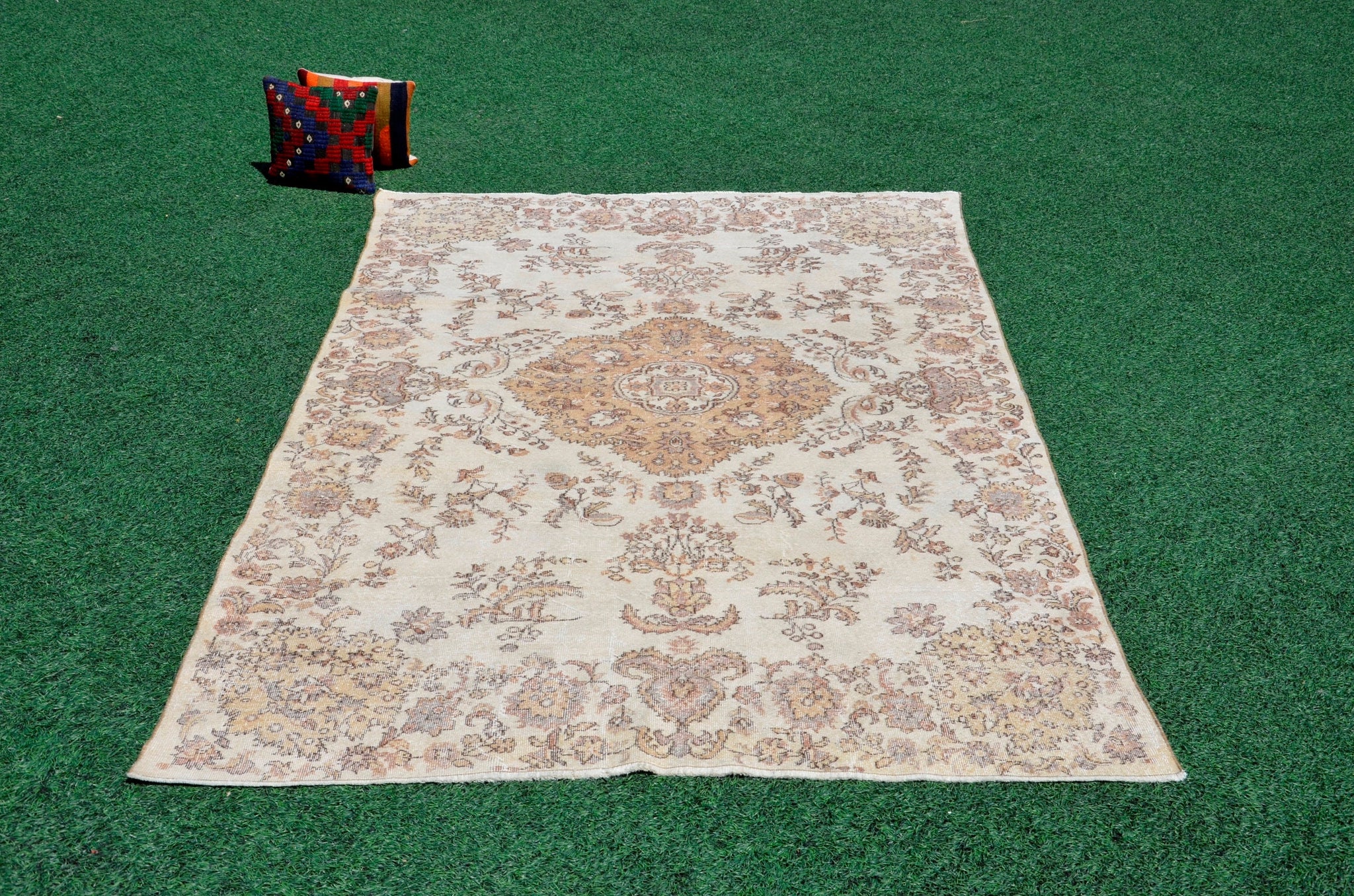 Turkish Handmade large Vintage rug for home decor, oversize rug, area rug oushak rug boho rug bedroom rug kitchen rug  kilim rug, rugs 6x9, 666269