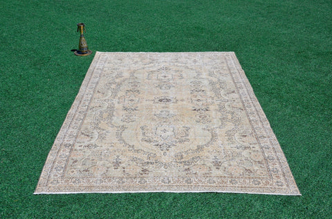 Turkish Handmade large Vintage rug for home decor, oversize rug, area rug oushak rug boho rug bedroom rug kitchen rug  kilim rug, rugs 7x10, 666273