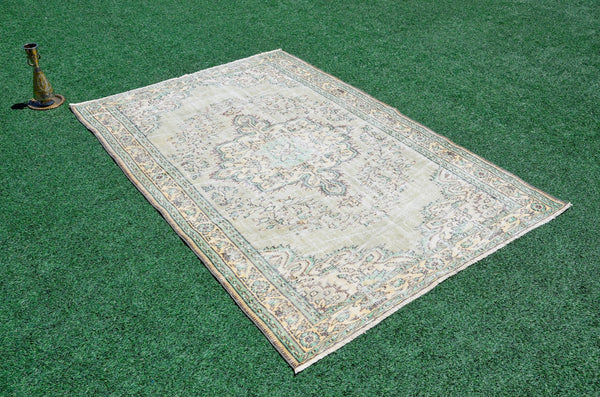 Turkish Handmade large Vintage rug for home decor, oversize rug, area rug oushak rug boho rug bedroom rug kitchen rug  kilim rug, rugs 6x9, 666277