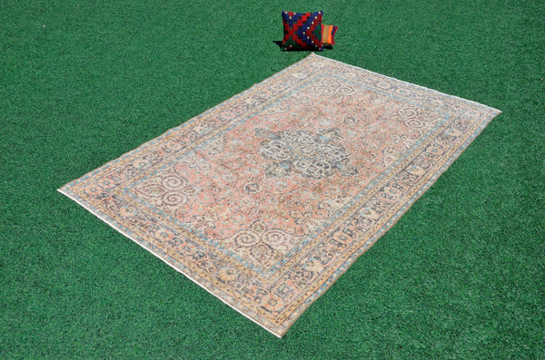 Turkish Handmade large Vintage rug for home decor, oversize rug, area rug oushak rug boho rug bedroom rug kitchen rug  kilim rug, rugs 6x9, 666293