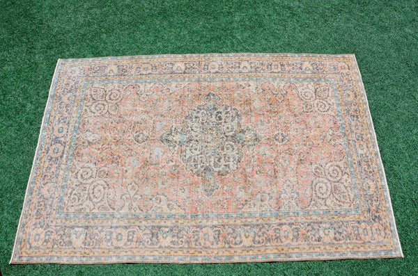 Turkish Handmade large Vintage rug for home decor, oversize rug, area rug oushak rug boho rug bedroom rug kitchen rug  kilim rug, rugs 6x9, 666293