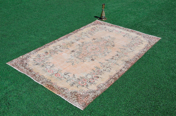 Handmade Turkish large Vintage rug for home decor, oversize rug, area rug oushak rug boho rug bedroom rug kitchen rug  kilim rug, rugs 6x9, 666294