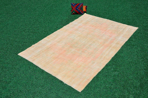 Unique Turkish large Vintage rug for home decor, oversize rug, area rug oushak rug boho rug bedroom kitchen rug  kilim rug, rugs 5x9, 666299