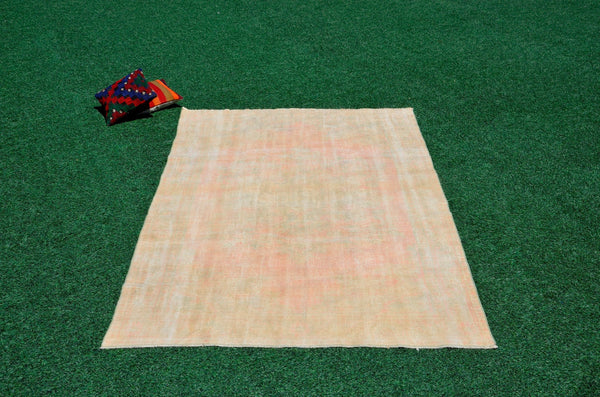 Unique Turkish large Vintage rug for home decor, oversize rug, area rug oushak rug boho rug bedroom kitchen rug  kilim rug, rugs 5x9, 666299