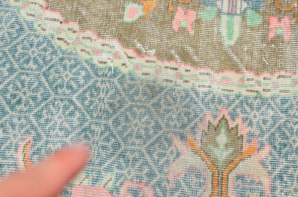 Stained Turkish Handmade Vintage rug for home decor, oversize rug, area rug oushak boho rug bedroom rug kitchen rug  kilim rug, rugs 7x10, 666301