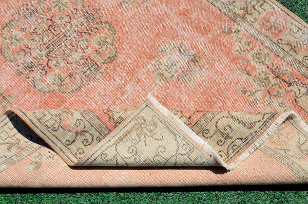 Natural Turkish Vintage rug for home decor, oversize rug, area rug oushak rug boho rug bedroom rug kitchen rug  kilim rug, rugs 5x9, 666304