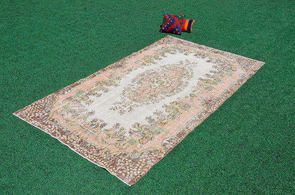 Turkish Handmade Vintage rug for home decor, oversize rug, area rug oushak boho rug bedroom rug kitchen rug  kilim rug, rugs 5x9, 666305