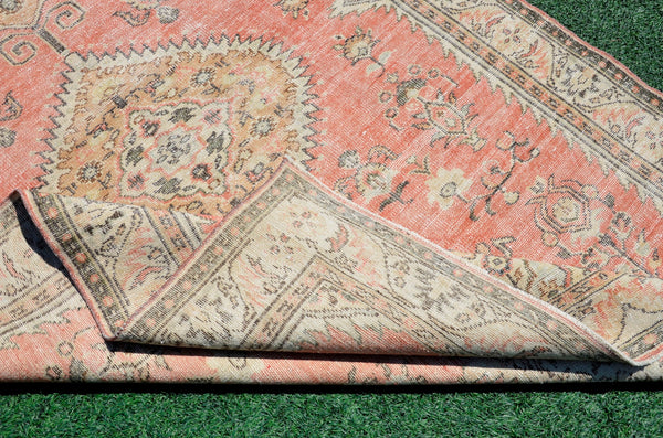 Handmade Turkish large Vintage rug for home decor, oversize rug, area rug oushak rug boho rug bedroom rug kitchen rug  kilim rug, rugs 6x9, 666306
