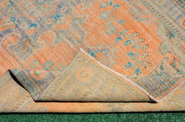 Unique Turkish large Vintage rug for home decor, oversize rug, area rug oushak rug boho rug bedroom kitchen rug  kilim rug, rugs 6x10, 666307