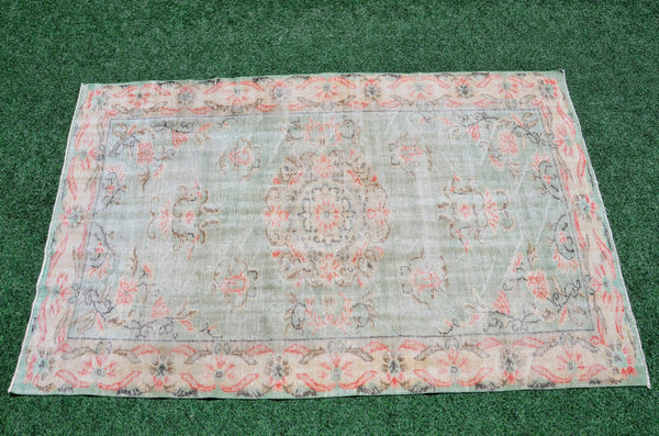Natural Turkish Vintage rug for home decor, oversize rug, area rug oushak rug boho rug bedroom rug kitchen rug  kilim rug, rugs 6x9, 666308