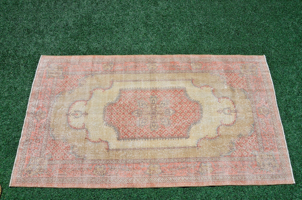 Unique Turkish large Vintage rug for home decor, oversize rug, area rug oushak rug boho rug bedroom kitchen rug  kilim rug, rugs 5x9, 666471