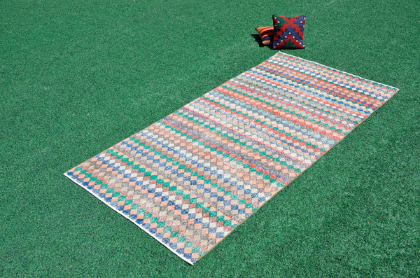 Natural Turkish Vintage rug for home decor, oversize rug, area rug oushak rug boho rug bedroom rug kitchen rug  kilim rug, rugs 4x9, 666472