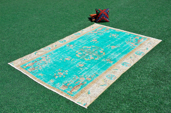 Turkish Handmade Vintage rug for home decor, oversize rug, area rug oushak boho rug bedroom rug kitchen rug  kilim rug, rugs 6x9, 666473