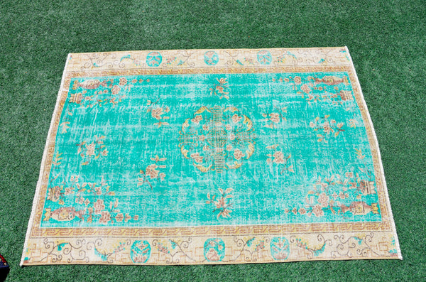 Turkish Handmade Vintage rug for home decor, oversize rug, area rug oushak boho rug bedroom rug kitchen rug  kilim rug, rugs 6x9, 666473