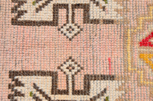 Natural Turkish Vintage small area rug doormat for home decor, bathroom rug, area oushak rug bathroom mat kitchen rug kilim rug, rug 3X1.5, 665770