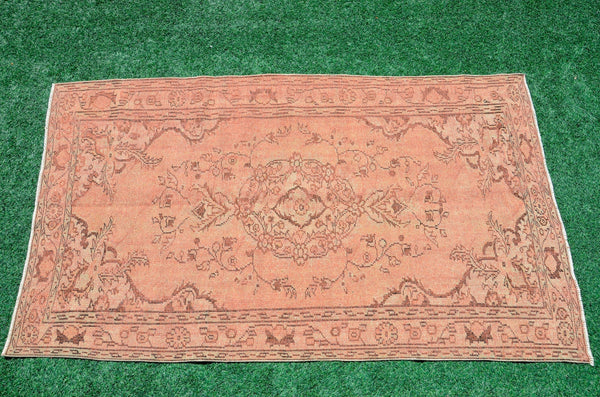 Stained Handmade Turkish Vintage rug for home decor, oversize rug, area rug oushak rug boho rug bedroom rug kitchen rug  kilim rug, rugs 5x9, 666478