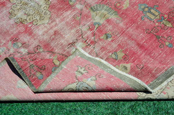 Unique Turkish large Vintage rug for home decor, oversize rug, area rug oushak rug boho rug bedroom kitchen rug  kilim rug, rugs 5x9, 666479
