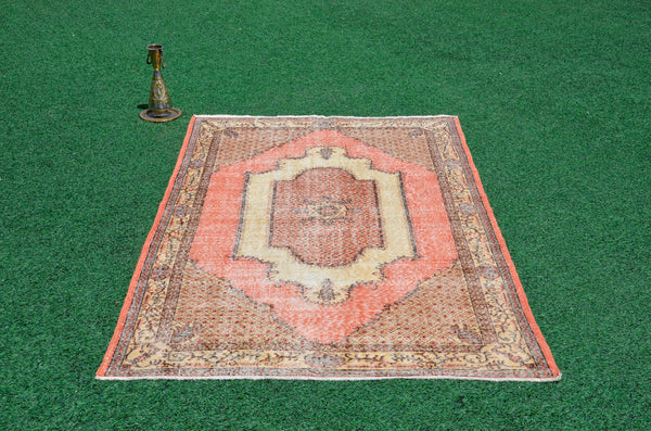 Turkish Handmade Vintage rug for home decor, oversize rug, area rug oushak boho rug bedroom rug kitchen rug  kilim rug, rugs 5x9, 666481