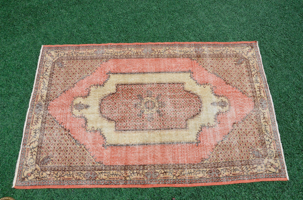 Turkish Handmade Vintage rug for home decor, oversize rug, area rug oushak boho rug bedroom rug kitchen rug  kilim rug, rugs 5x9, 666481