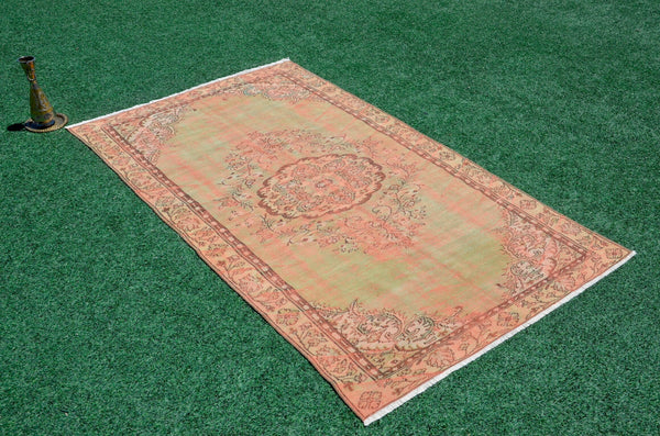 Handmade Turkish Vintage rug for home decor, oversize rug, area rug oushak rug boho bedroom rug kitchen rug  kilim rug, rugs 6x10, 666486