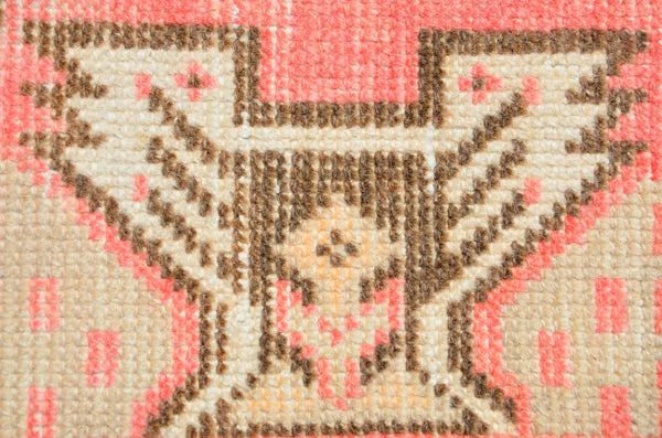 Vintage Handmade Turkish small area rug doormat for home decor, bathroom rug, area oushak rug bathroom mat kitchen kilim rug, rug 3.1X1.5, 665818