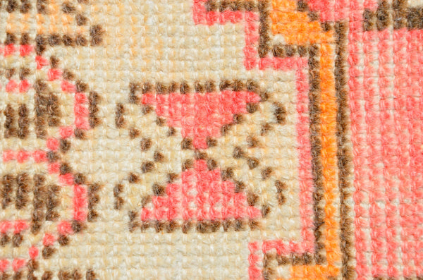 Vintage Handmade Turkish small area rug doormat for home decor, bathroom rug, area oushak rug bathroom mat kitchen kilim rug, rug 3.1X1.5, 665818