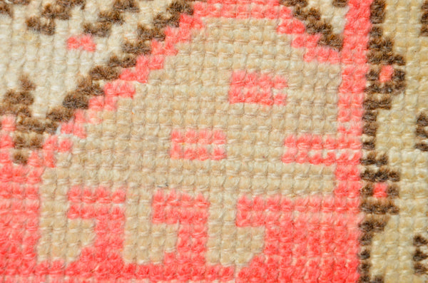 Vintage Handmade Turkish small area rug doormat for home decor, bathroom rug, area oushak rug bathroom mat kitchen kilim rug, rug 3.1X1.5, 665818