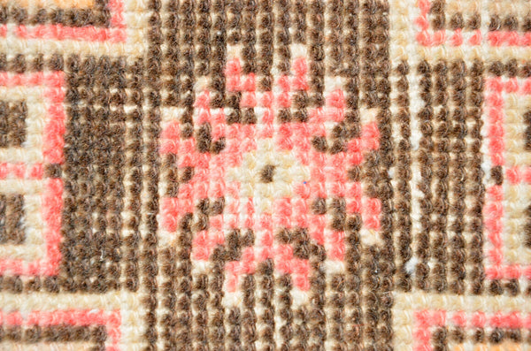 Turkish Handmade Vintage small area rug doormat for home decor, bathroom rug, area oushak rug bathroom mat kitchen kilim rug, rug 3.1x1.6, 665824