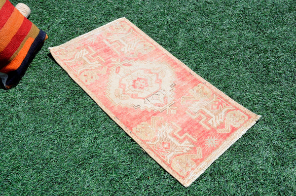 Handmade Turkish Vintage small area rug doormat for home decor, bathroom rug, area oushak rug bathroom mat kitchen kilim rug, rug 3.1X1.5, 665830