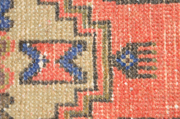 Handmade Turkish Vintage small area rug doormat for home decor, bathroom rug, area oushak rug bathroom mat kitchen kilim rug, rug 2.8X1.4, 665843