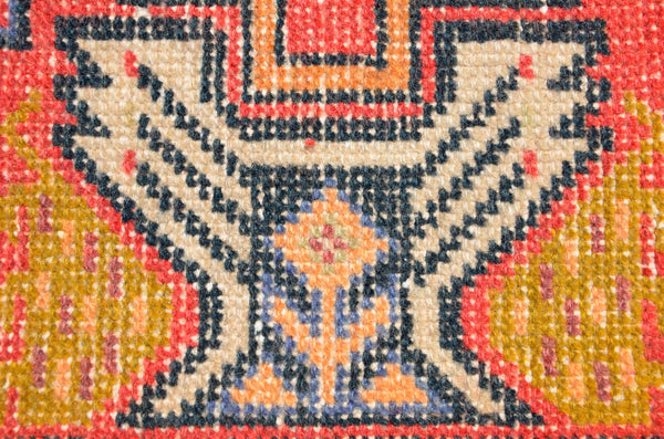 Vintage Handmade Turkish small area rug doormat for home decor, bathroom rug, area rug bathroom mat kitchen kilim rug, rug 3.3X1.6, 665850
