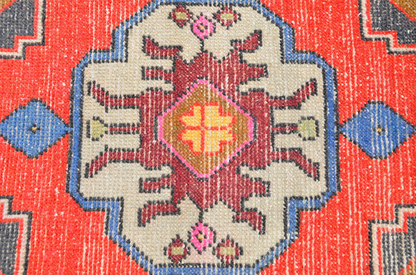 Handmade Turkish Vintage small area rug doormat for home decor, bathroom rug, area oushak rug bathroom mat kitchen kilim rug, rug 3X1.4, 665851